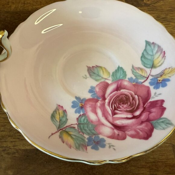 Paragon Pink Cabbage Rose‎ Teacup and Saucer A8004 Royal Warrant Bone China - Picture 5 of 6